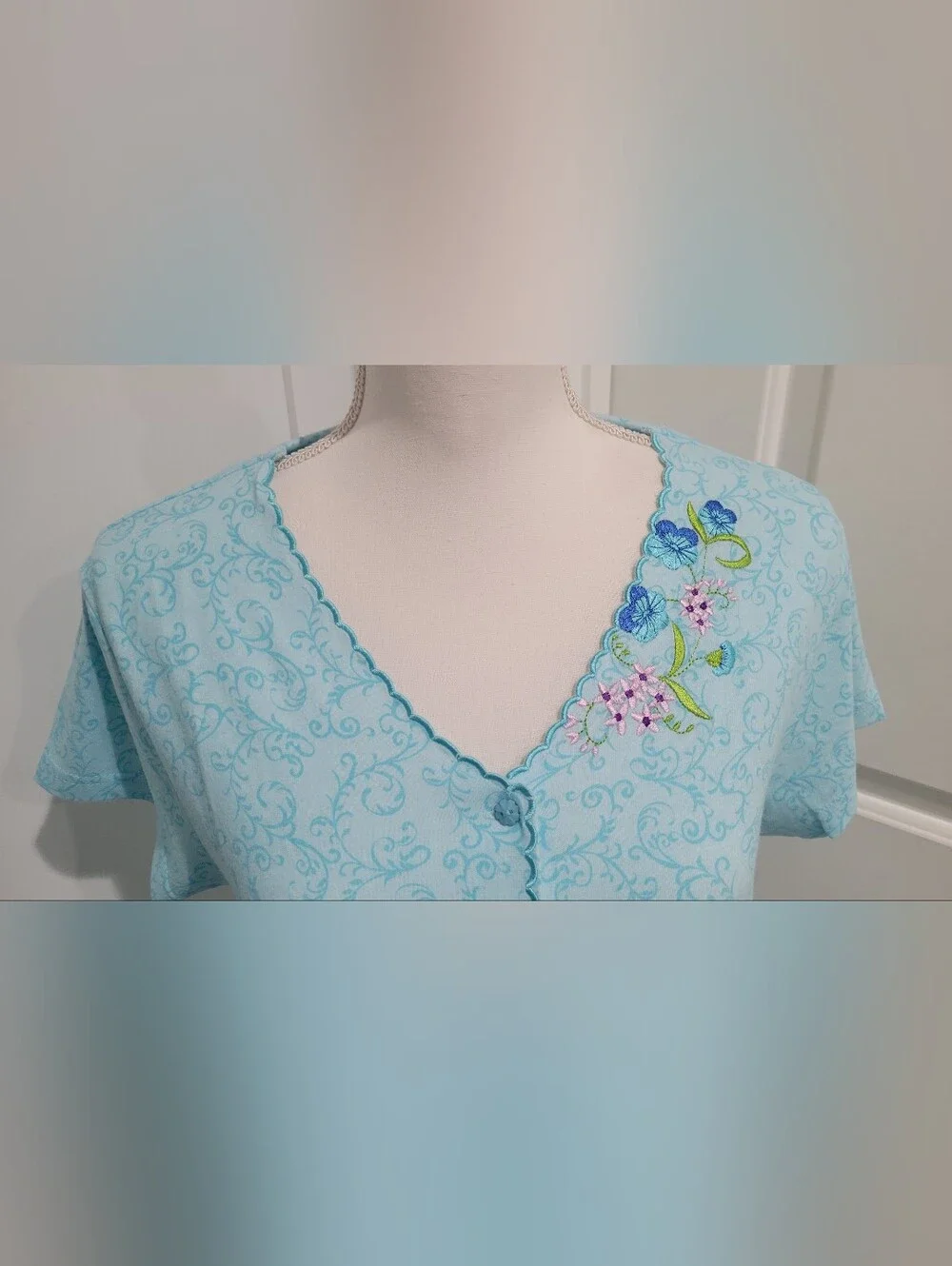 NWT Cottagecore 100% Cotton 2-Piece Soft Blue Pajama Set | Size Small